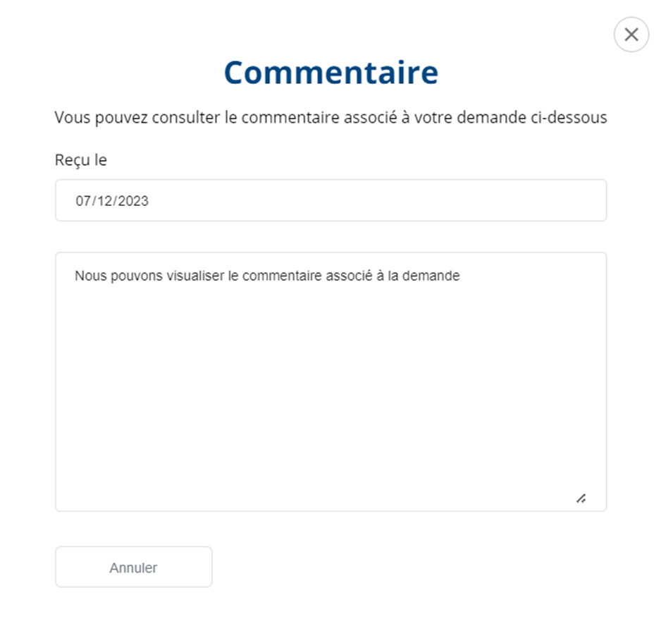Commentaire de la demande